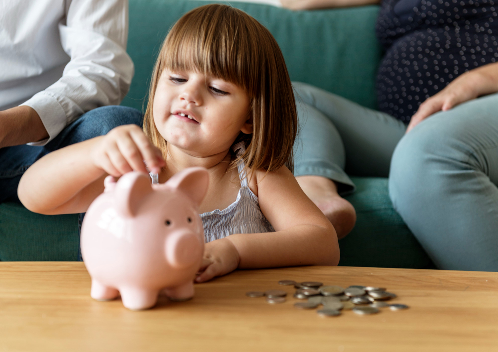 girl with piggybank